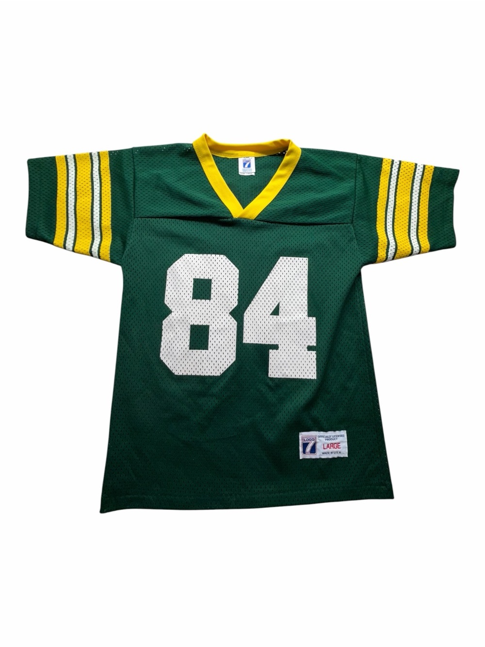 Vintage 90s Logo 7 Sterling Sharpe #84 Packers Jersey Youth Large USA Green Bay